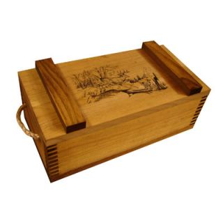Evans Sports Wooden Crate with Running Deer Print