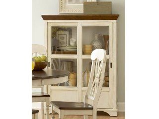 Ohana Curio by Homelegance in 2 Tone Antique White & Warm Cherry   Dining Room Furniture Sets