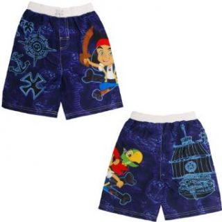 Disney Jake and the Never Land Pirates "Map" Blue Swim Trunks Shorts 2T 4T (4T) Clothing