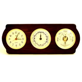 Bey Berk Time Tide Wall Clock with Barometer and Thermometer