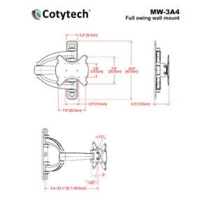 Cotytech Corner Articulating TV Wall Mount for 32   50 Screens   MW