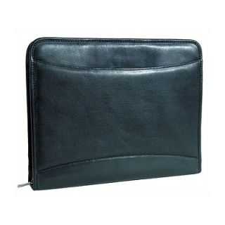 Clava Leather 3 Ring Binder Tablet Padfolio in Tuscan Black