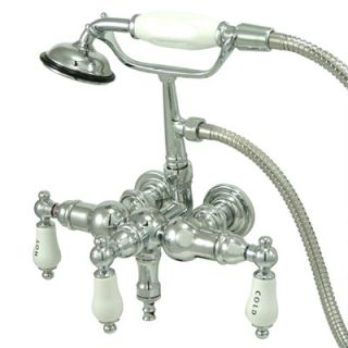 Elements of Design Vintage Three Handle Wall Mount Clawfoot Tub Faucet