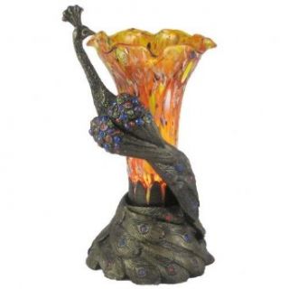 Gorgeous Beaded Peacock Table Lamp w/ Tulip Shade  675    