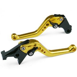 1 Pair of Short gold Adjustable Motorcycle CNC Brake Clutch Levers Fit For TRIUMPH Street Triple 675 2007 2011 Automotive