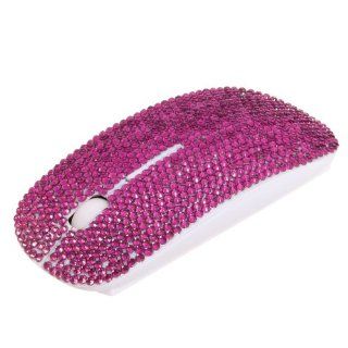 Crystal Case Rhinestone Bling Wireless USB Slimline Flat Computer Mouse (Purple) Computers & Accessories