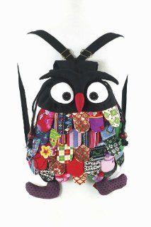 Multi Pattern Owl Canvas Backpack 
