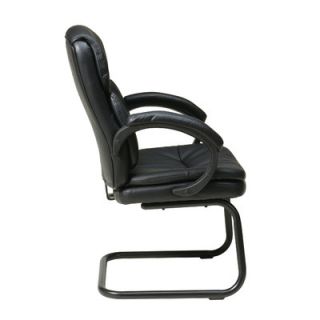 Office Star Products Eco Leather Back Visitors Chair with Padded Arms