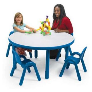 Angeles Round Baseline Preschool Table and Chair Set in Royal Blue