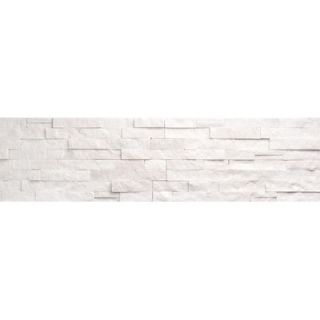 Faber Ice Ledge Stone Split Face Wall Cladding 24 x 6 Tile in White