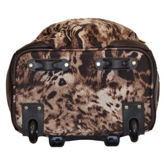 Adrienne Vittadini Animal Print 18 2 Wheeled Rolling Weekender