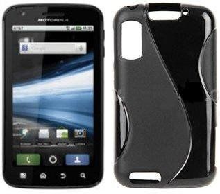 MOTOROLA ATRIX 4G / MB860   BLACK STYLISH S CURVED CASE COVER POUCH SKIN + 2 CUSTOM FIT SCREEN PROTECTORS Cell Phones & Accessories