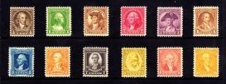 U.S. Postage Stamps 1932 George Washington Bicentennial Complete Collection; Scott #s 704, 705, 706, 707, 708, 709, 710, 711, 712, 713, 714, 715 