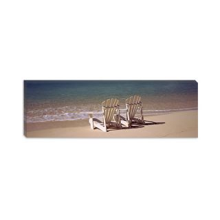 Adirondack Chair on the Beach, Bahamas Canvas Wall Art