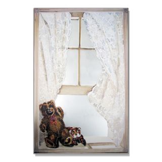 Faux Window Mirror Screen with Teddy Bear