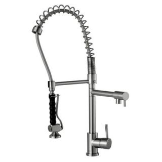 Vigo Two Handle Single Hole Pot Filler Kitchen Faucet with Pull Down