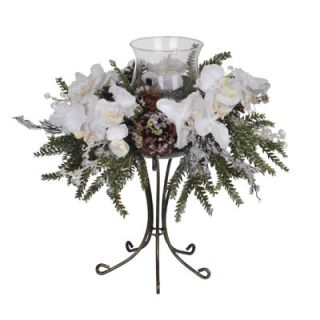 House of Silk Flowers Artificial Iced Phalaenopsis Orchid / Pine