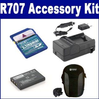 HP PhotoSmart R707 Digital Camera Accessory Kit includes SDM 143 Charger, KSD2GB Memory Card, SDNP60 Battery, SDC 21 Case  Camera & Photo