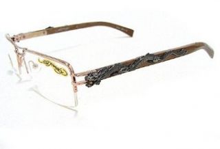ED HARDY EHO707 Eyeglasses Vintage Tattoo EHO 707 Pale Gold Optical Frame Clothing