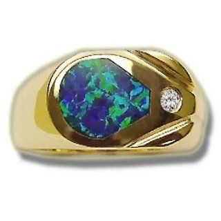 .05 ct Unique Created Opal Mens Ring Jewelry