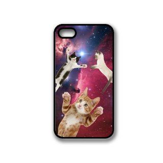 Hipster Flying Space Cats iPhone 4 Case   Fits iPhone 4 & iPhone 4S Cell Phones & Accessories