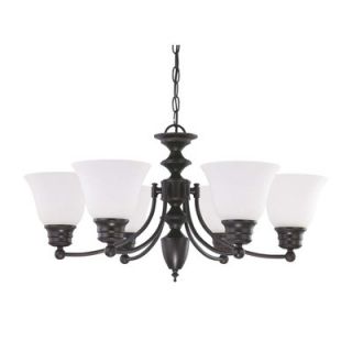 Nuvo Lighting Empire 6 Light Chandelier with Frosted Glass