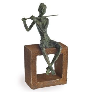 DanyaB Flute Player on Rustic Stand Figurine