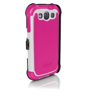 OEM Ballistic Samsung Galaxy S3 SG MAXX Hybrid Case W/ Holster & Lcd Screen Protector Cover Kit Film Guard   Pink/ White Cell Phones & Accessories