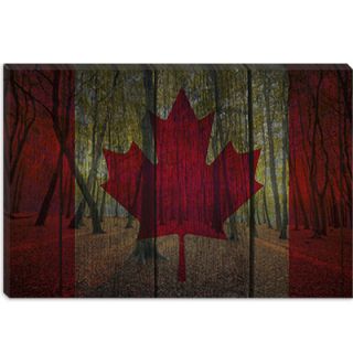 iCanvasArt Canadian Flag #3 Canvas Wall Art