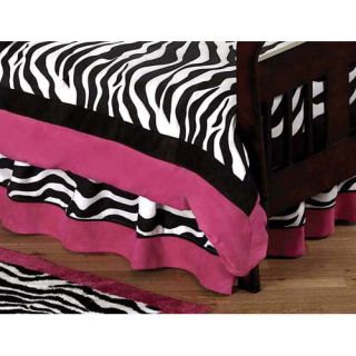 Zebra Pink Toddler Bed Skirt