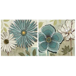 Moes Home Collection Blue Daisy Wall Decor (Set of 2)