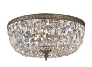 712 EB CL MWP Richmond 3LT Flush Mount, English Bronze Finish with Clear Hand Cut Crystal   Close To Ceiling Light Fixtures  