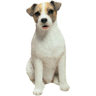 Sandicast Mid Size Jack Russell Terrier Sculpture in Brown / White