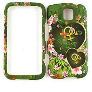 For Lg Optimus M / C Ms 690 Hearts Flowers Leaves Matte Texture Case Accessories Cell Phones & Accessories