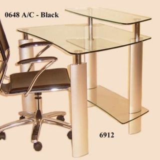 Tempered Glass Computer Desk with Metal Legs