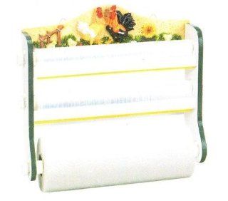 ROOSTER 3 Roll Wrap Center Rack   Paper Towel Foil Saran   Paper Towel Holders