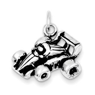 Sterling Silver Antiqued Go Kart Racer Charm Jewelry