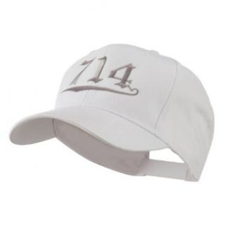 714 Orange County Area Code Embroidered Cap   White OSFM at  Mens Clothing store Baseball Caps