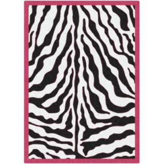 Milliken Black & White Zebra Glam Pink Passion Rug