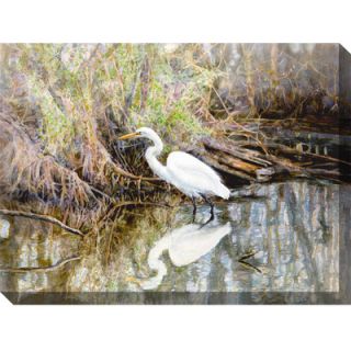 West of the Wind Egret Watercolor Outdoor Canvas Art