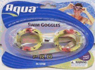Aqua Leisure Sure Fit Hand Painted Goggles (Assorted Colors)  Swimming Goggles  Sports & Outdoors