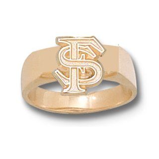 Florida State University Interlocked "FS" 3/8" Ring   10K Gold Size 7  Sports Fan Rings  Sports & Outdoors