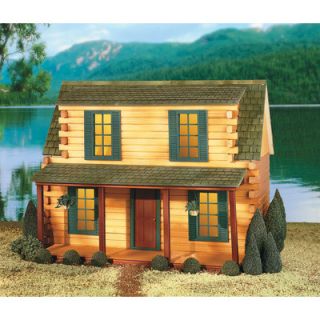 Real Good Toys Finished Adirondack Log Cabin Dollhouse