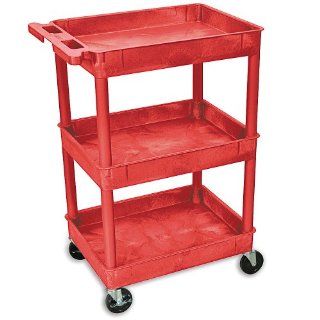 LUXOR Tray Shelf Carts   Red Service Carts