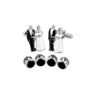 Bride and Groom Cufflinks and Stud