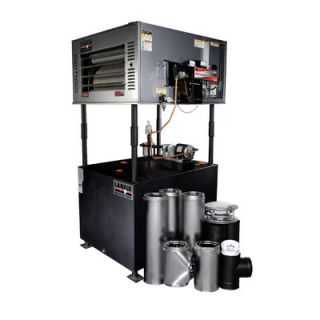 Series 300,000 BTU Waste Oil Heater with Wall Chimney and 215 gal Tank