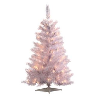 White Colorado Spruce Christmas Tree with 150 Clear Lights with Stand