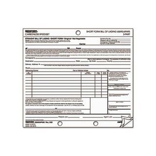 Rediform 6P695   Bill of Lading, Short Form, 8 1/2 x 7, Three Part, 50 Loose Form Sets/Pack RED6P695  Blank Shipping Forms 