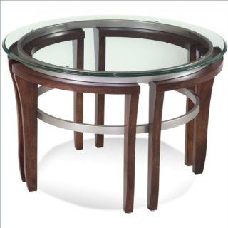 Bassett Mirror Fusion Sectional Glass Top Cocktail Table in Cappuccino  