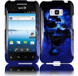 Blue Skull Design Hard Case Cover for LG Optimus Elite LS696 Cell Phones & Accessories